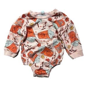 Baby Girl Pumpkin Spice Latte Long Sleeve Bodysuit Size 6-12 Months